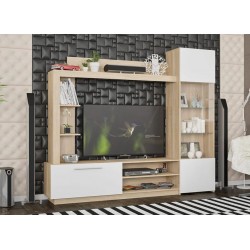 Sekcija MB TRE17 Balta matinė + Sonoma 204 cm